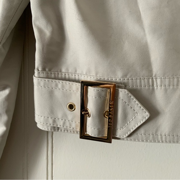 Ted Baker Cream Trench Coat Minimalist Transitional Style - Picture 6 of 9
